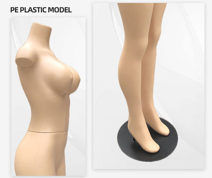Full Body Brazilian Shape Female Mannequin - Plastic Display Model with Metal Base