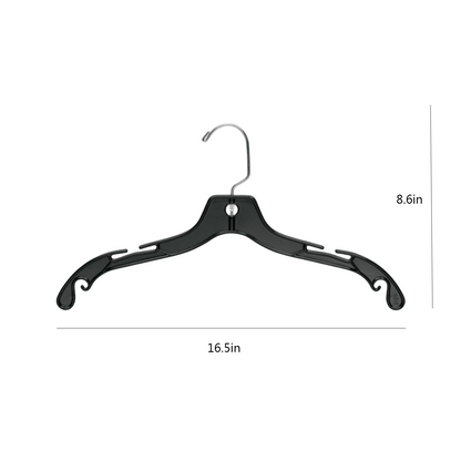 200-Pack WisdomFur Premium Plastic Hangers - Durable Non-Slip, 17 Inches Nickel Plated Hooks, Ideal for Shirts, Coats, Dress, Jumper, Pullovers, Jackets, and Hoodies