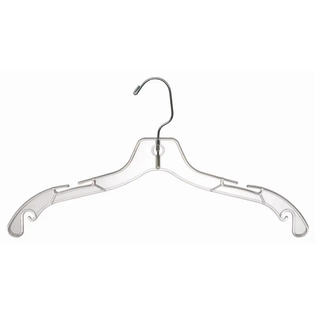 200-Pack WisdomFur Premium Plastic Hangers - Durable Non-Slip, 17 Inches Nickel Plated Hooks, Ideal for Shirts, Coats, Dress, Jumper, Pullovers, Jackets, and Hoodies
