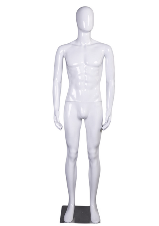 Egghead Male Full Body Mannequin Gloss white skin tone