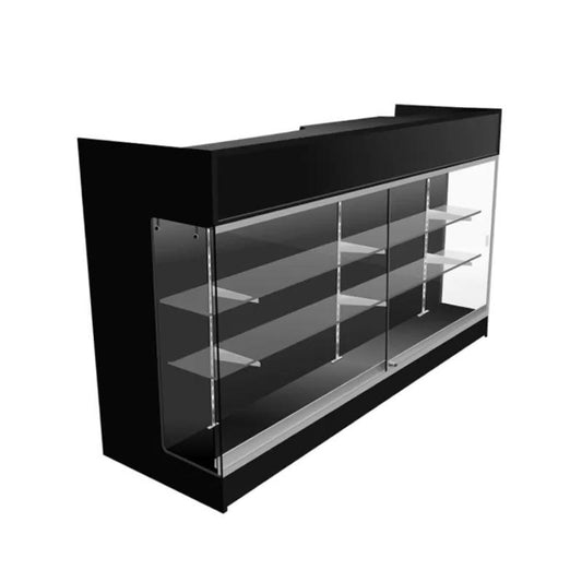 Wisdomfur 6ft Cash Wrap,Display Case Front, Tempered Glass, Locking Drawers & Shelves
