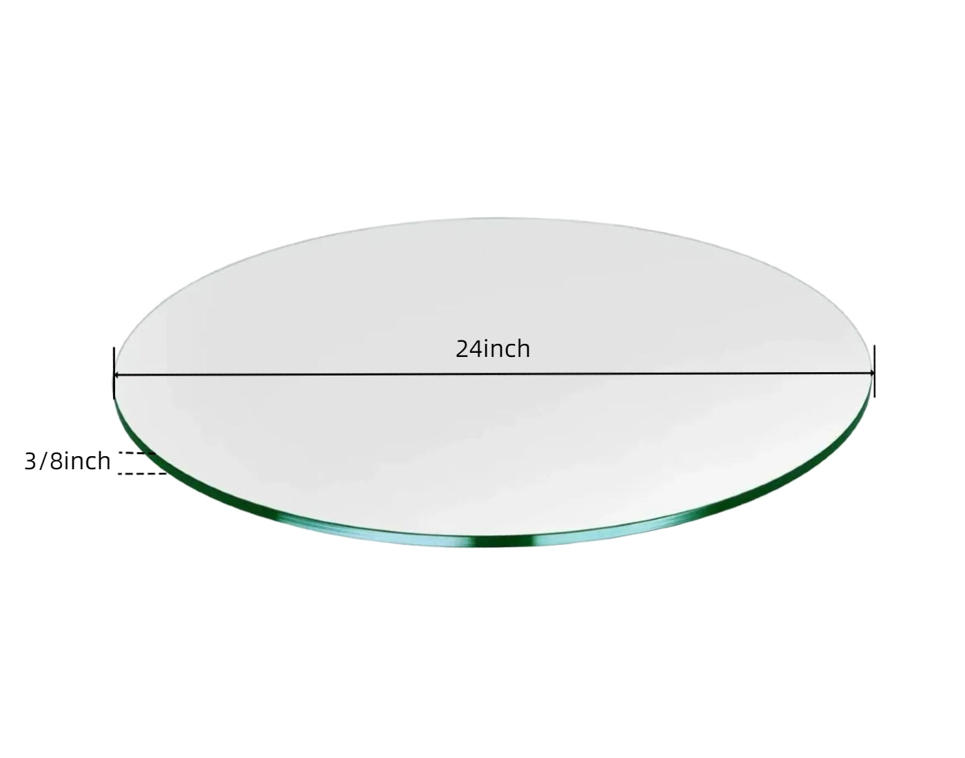 WIsdomFur 24" Round Tempered Glass Shelf Panel Table Top Clear