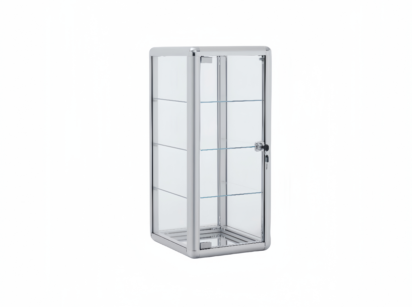 WisdomFur Single-Door Aluminum Glass Tabletop Cabinet