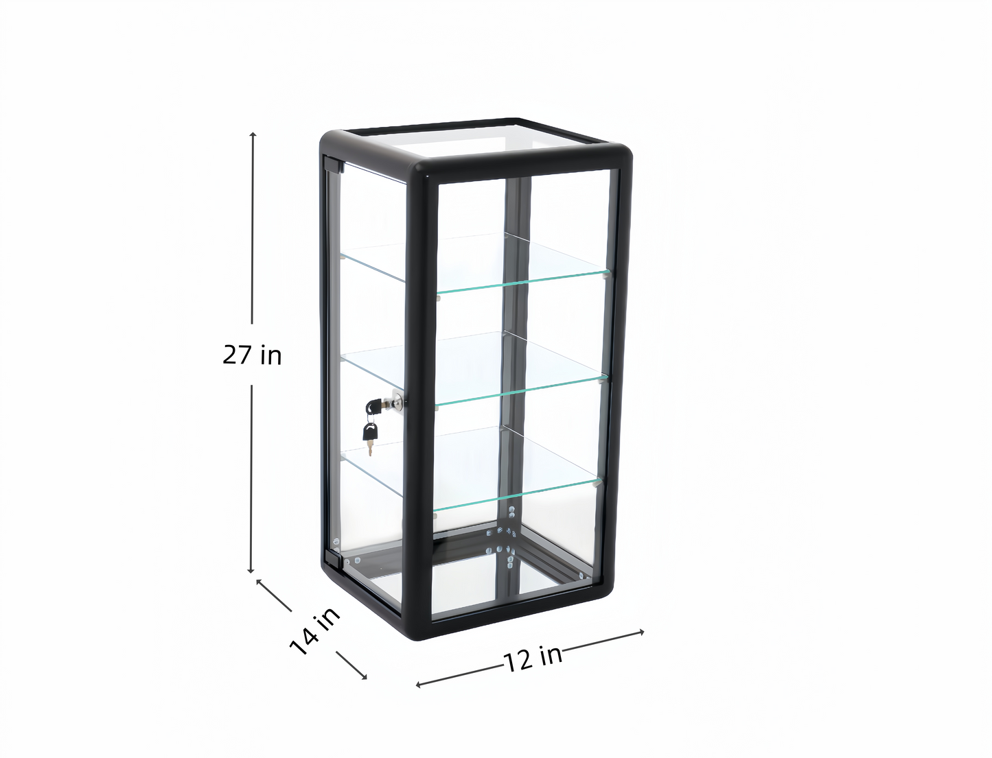 WisdomFur Single-Door Aluminum Glass Tabletop Cabinet