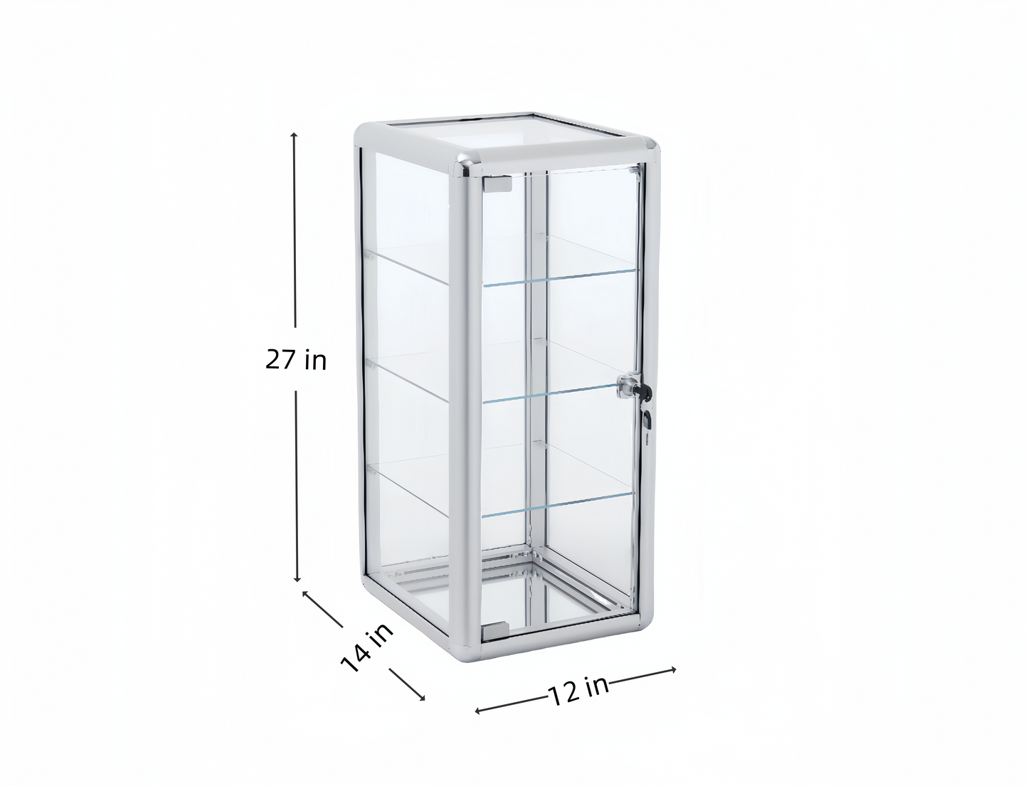 WisdomFur Single-Door Aluminum Glass Tabletop Cabinet