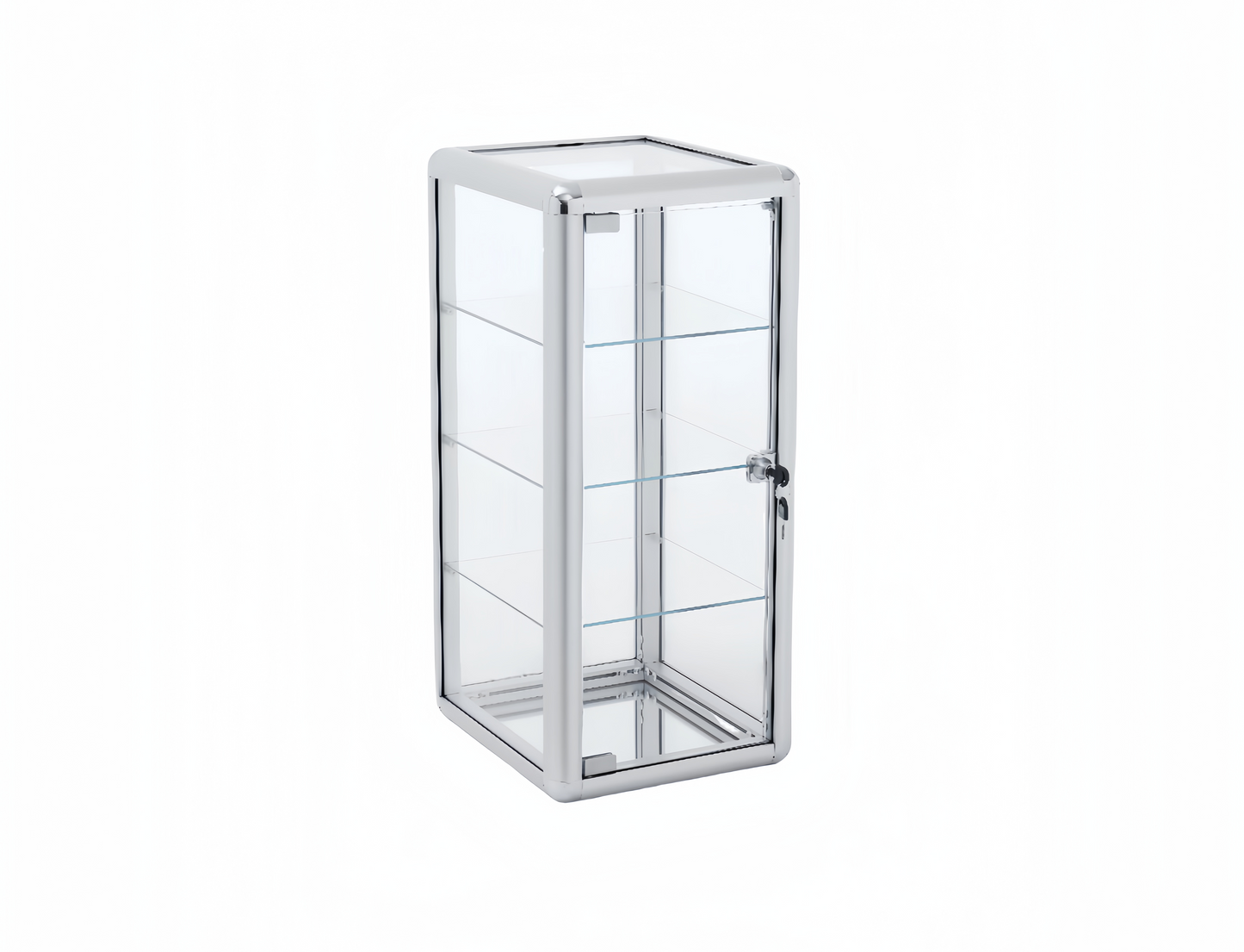 WisdomFur Single-Door Aluminum Glass Tabletop Cabinet