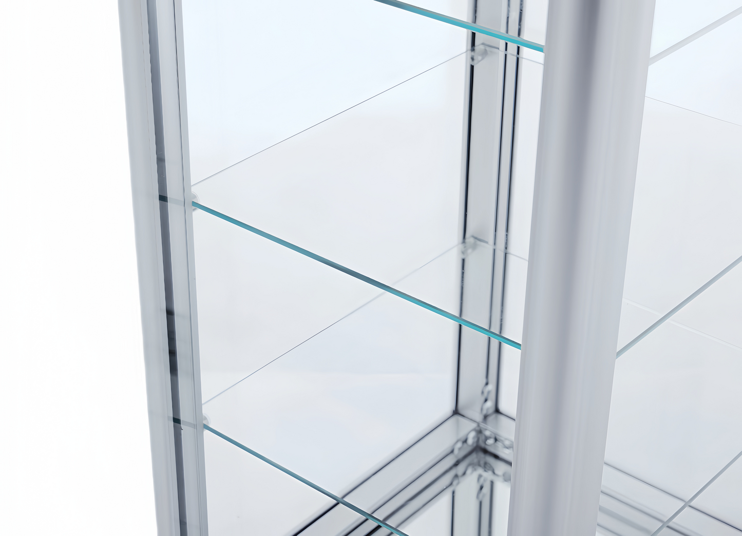 WisdomFur Single-Door Aluminum Glass Tabletop Cabinet