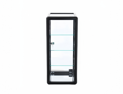 WisdomFur Single-Door Aluminum Glass Tabletop Cabinet