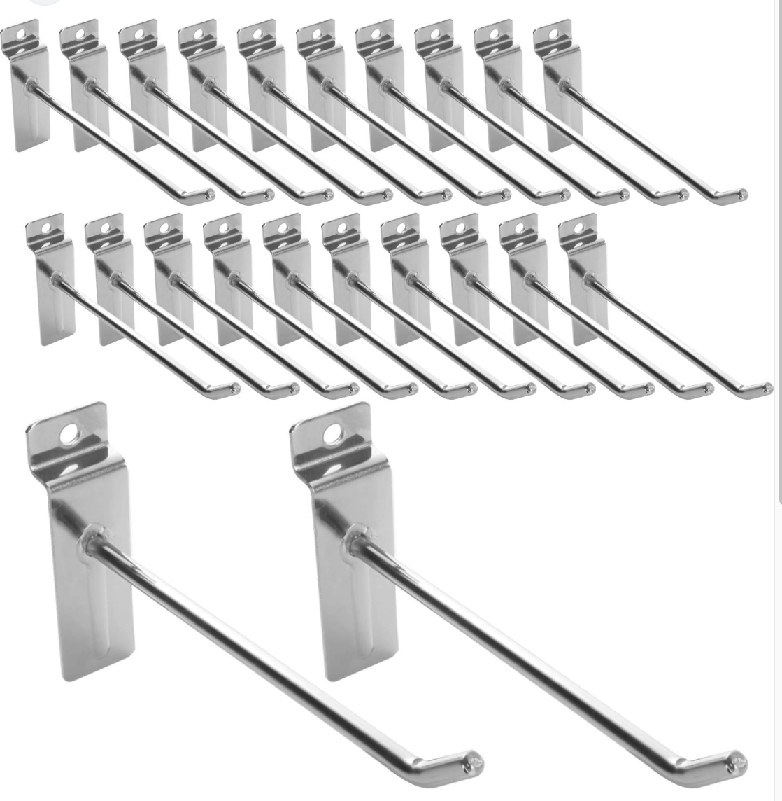 2"L,1/4"DIA HOOKS FOR SLOT PANEL CHROME(100-pack)