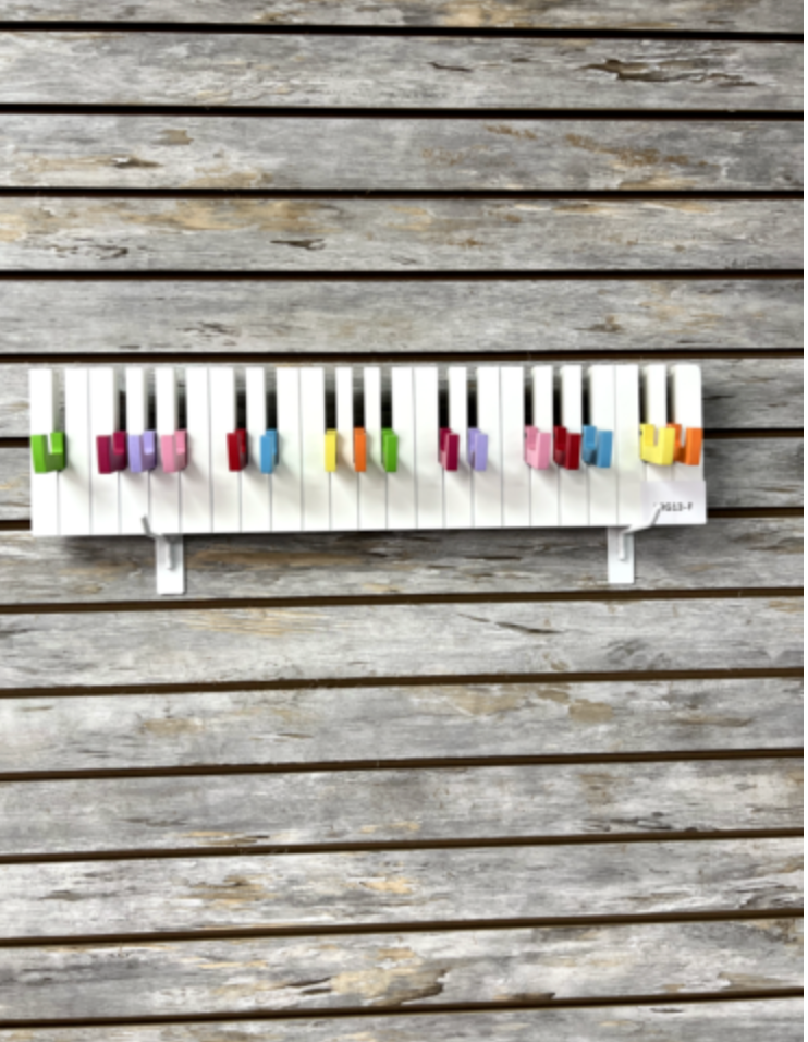 Wood Key Hook rack wall Piano Keyboard style